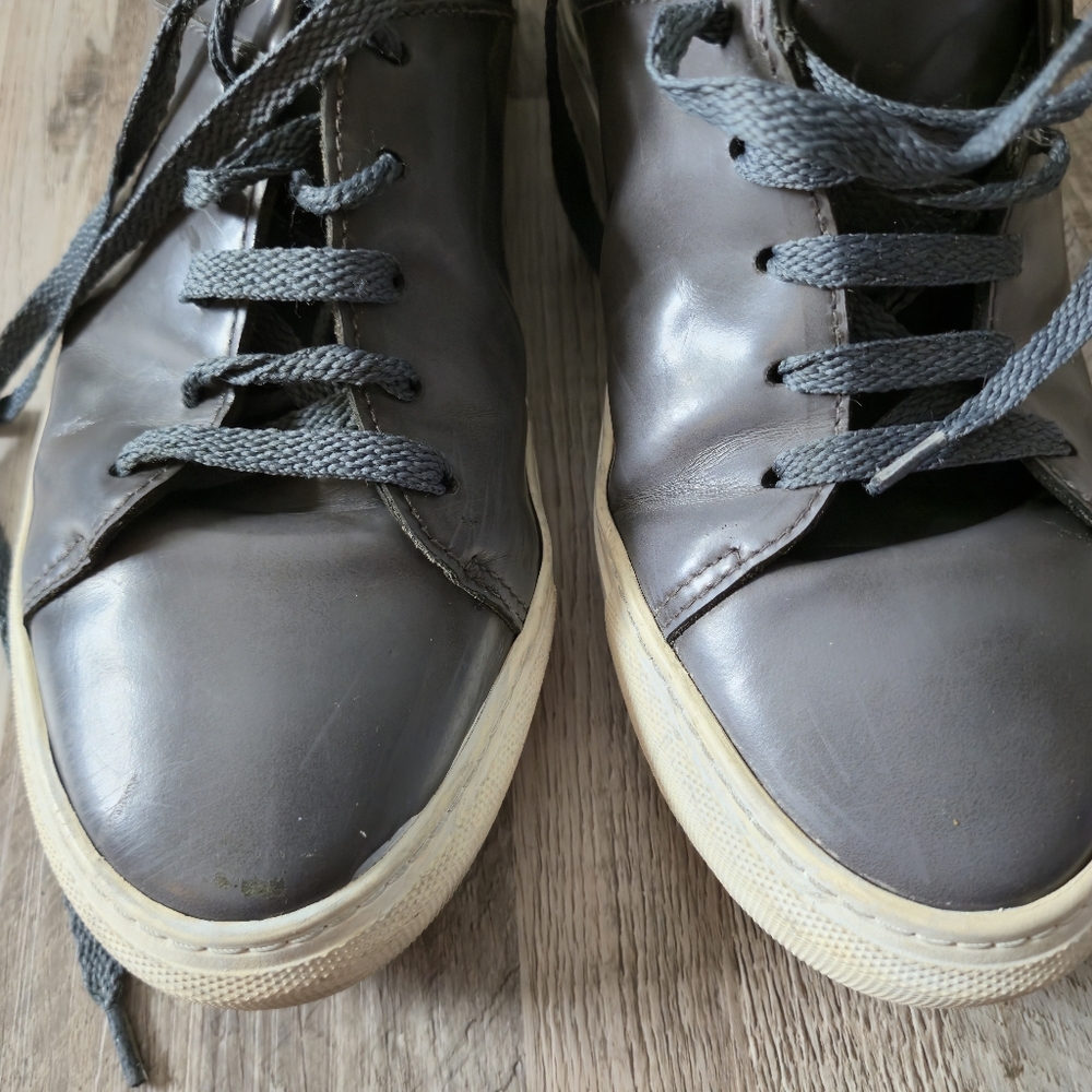 Brother Frère Grey Leather Low Top Sneaker 42 US 9 Made in Portugal Quiet Luxury - Picture 6 of 15